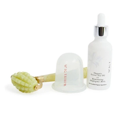 White Lotus Beauty Jade Roller & Body Sculpting Cupping Kit