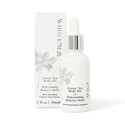 White Lotus Beauty Green Tea Body Oil With Rejuvenating Bioactive Herbs