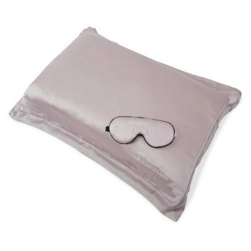 White Lotus Beauty 100% Mulberry Silk Pillowcase & Eye Mask Set Cruelty Free 