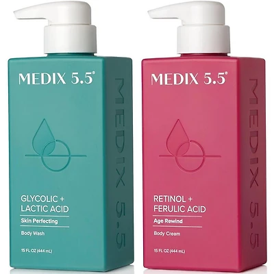 Medix 5.5 Retinol + Ferulic Acid Body Cream & Glycolic + Lactic Acid Body Wash