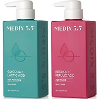 Medix 5.5 Retinol + Ferulic Acid Body Cream & Glycolic + Lactic Acid Body Wash