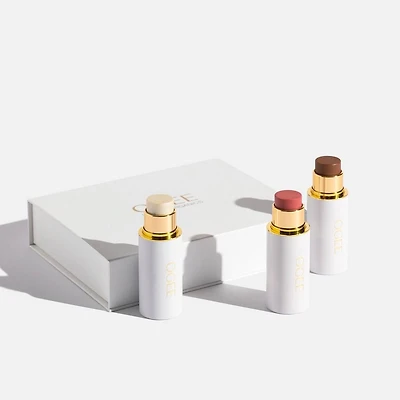 Ogee Crystal Contour Collection - Bronzer, Blush & Highlighter Face Sticks