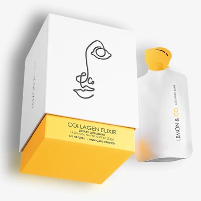 Lemon and Co. Collagen Liquid Collagen Drink Mix | Daily Elixir with Marine Collagen & Vitamin C – Lemon Infused - 14 count