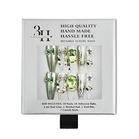 3H Nails Snowflake Jewel Handmade Press-On