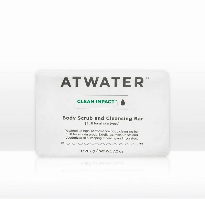 ATWATER Clean Impact Body Scrub and Cleansing Bar