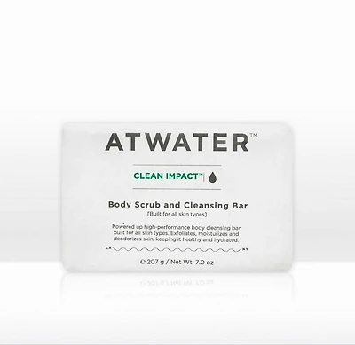 ATWATER Clean Impact Body Scrub and Cleansing Bar