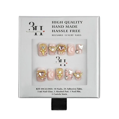 3H Nails Jeweled Petals Handmade Press-On