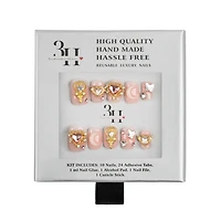 3H Nails Jeweled Petals Handmade Press-On 
