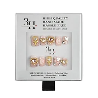 3H Nails Jeweled Petals Handmade Press-On