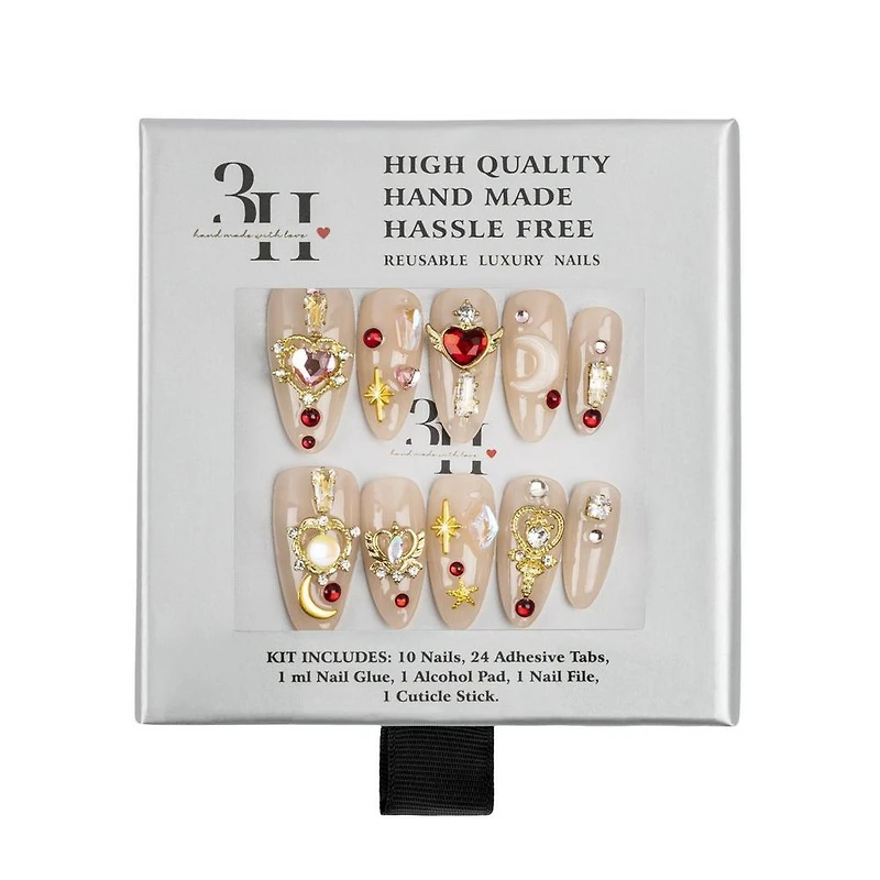 3H Nails Lunar Bloom Handmade Press-On
