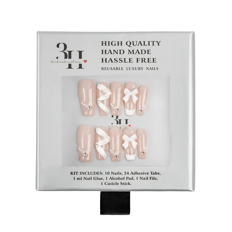 3H Nails Blush Ballet Handmade Press-On