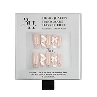 3H Nails Blush Ballet Handmade Press-On