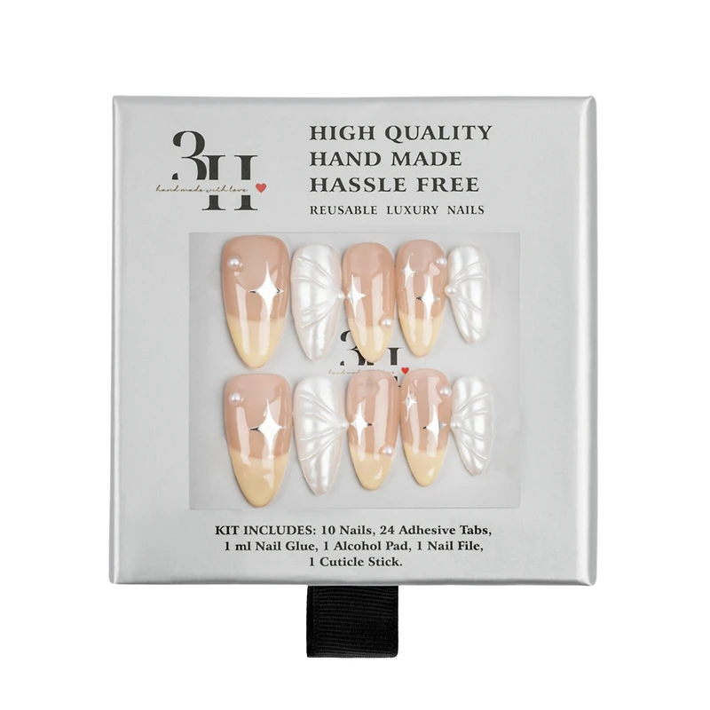 3H Nails Lemon Star Handmade Press-On