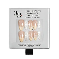 3H Nails Lemon Star Handmade Press-On