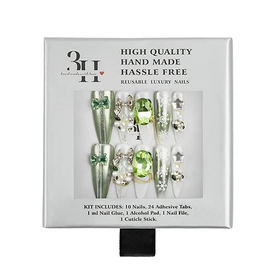 3H Nails Snowflake Jewel Handmade Press-On