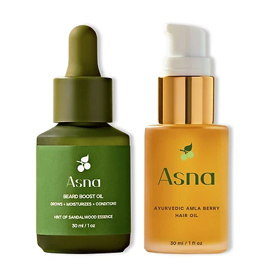 ASNA Amla BioVeda Beard Oil + 3-in-1 Hair Oil Growth & Hydration Set