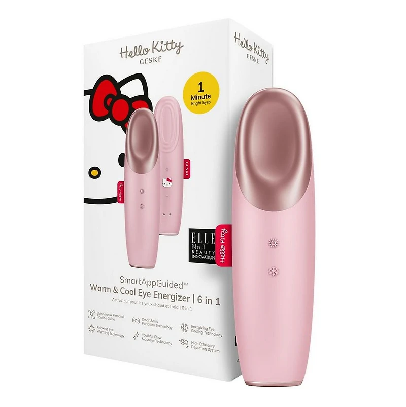 Geske Hello Kitty SmartAppGuided Warm & Cool Eye Energizer | 6 in 1 - Hello Kitty Pink