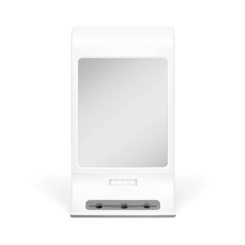 Zadro LED Lighted Fogless Shower Mirror with Suction Cup & Holder - White