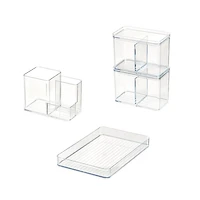 iDesign Plastic Makeup Organizer Set for Countertops and Drawers