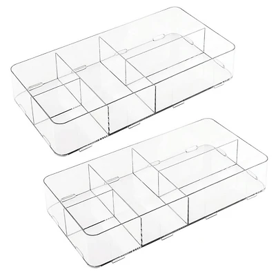 iDesign Interlocking 5-Section Plastic Drawer Organizer