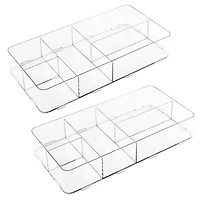 iDesign Interlocking 5-Section Plastic Drawer Organizer