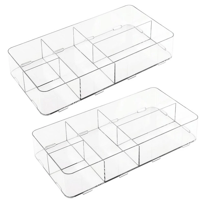 iDesign Interlocking 5-Section Plastic Drawer Organizer