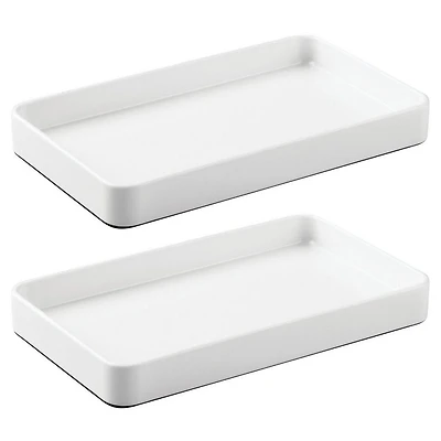 iDesign Steel Bathroom Vanity Tray - 2 ct