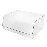 iDesign Stackable Open-Front Storage Bin with Handles