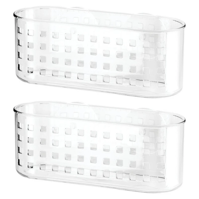 iDesign Plastic Suction Shower Basket for Bathroom