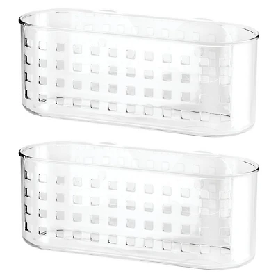 iDesign Plastic Suction Shower Basket for Bathroom