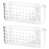 iDesign Plastic Suction Shower Basket for Bathroom