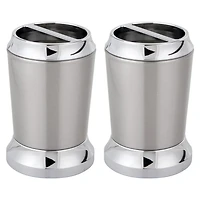 iDesign Brushed Chrome Stainless Steel Toothbrush Holder