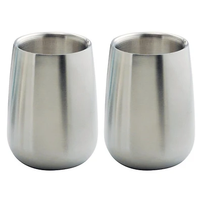 iDesign Brushed Stainless Steel Bathroom Tumbler