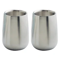 iDesign Brushed Stainless Steel Bathroom Tumbler