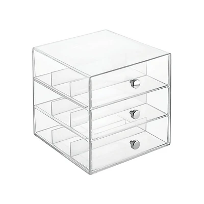 iDesign Divided 3-Drawer Stackable Organizer for Glasses