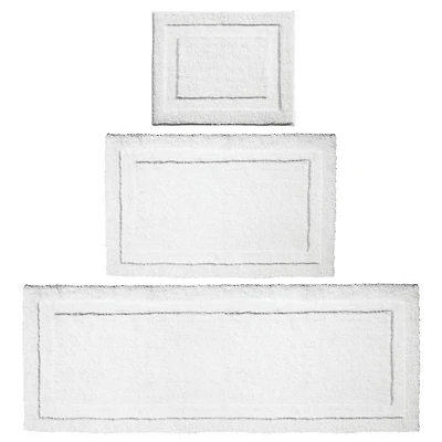 iDesign Bright White 3 Piece Microfiber Bath Mats