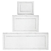 iDesign Bright White 3 Piece Microfiber Bath Mats