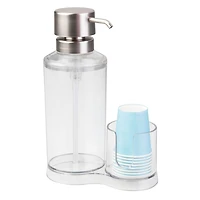 iDesign Mouthwash Caddy with Cup Holder - Clear/Brushed