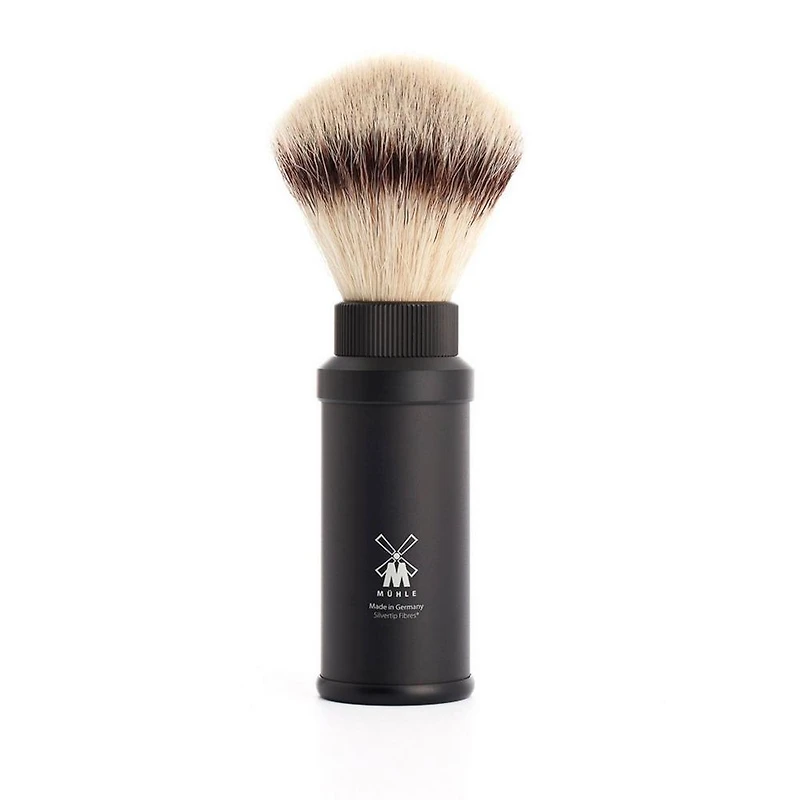 MUHLE Travel Anodized Aluminum Silvertip Fiber Shaving Brush