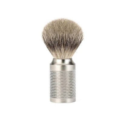 MUHLE Rocca Pure Matt Stainless Steel Silvertip Shaving Brush