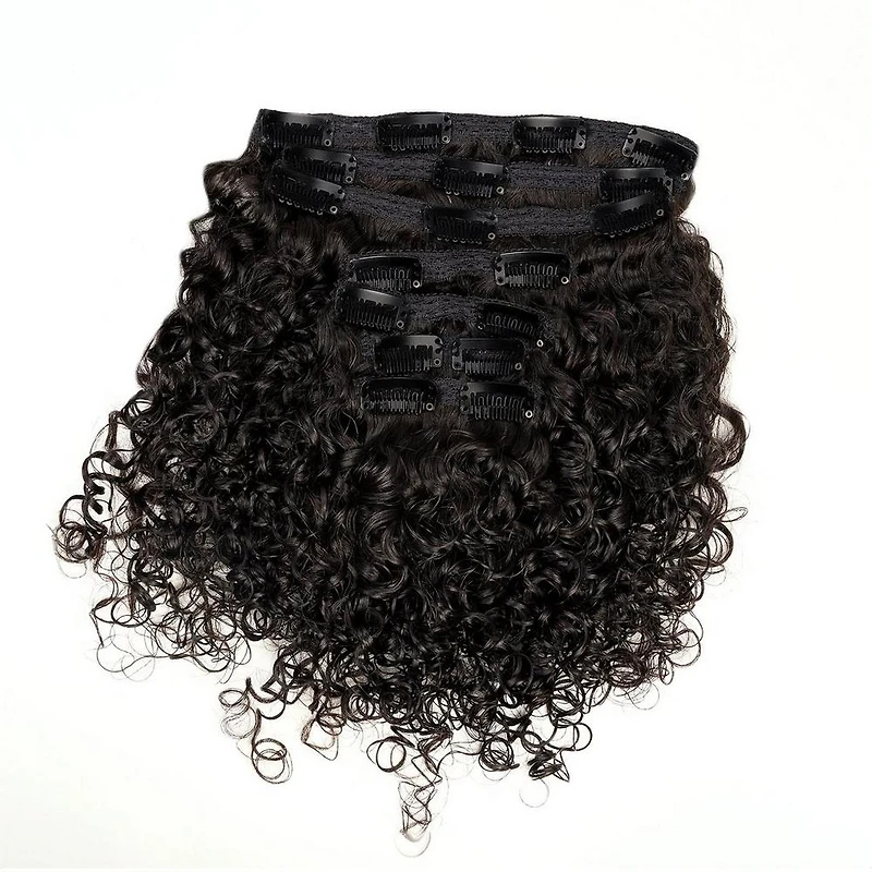 True + Pure Texture Sasha Curl Deep Curly Human Hair Clip Ins Extensions