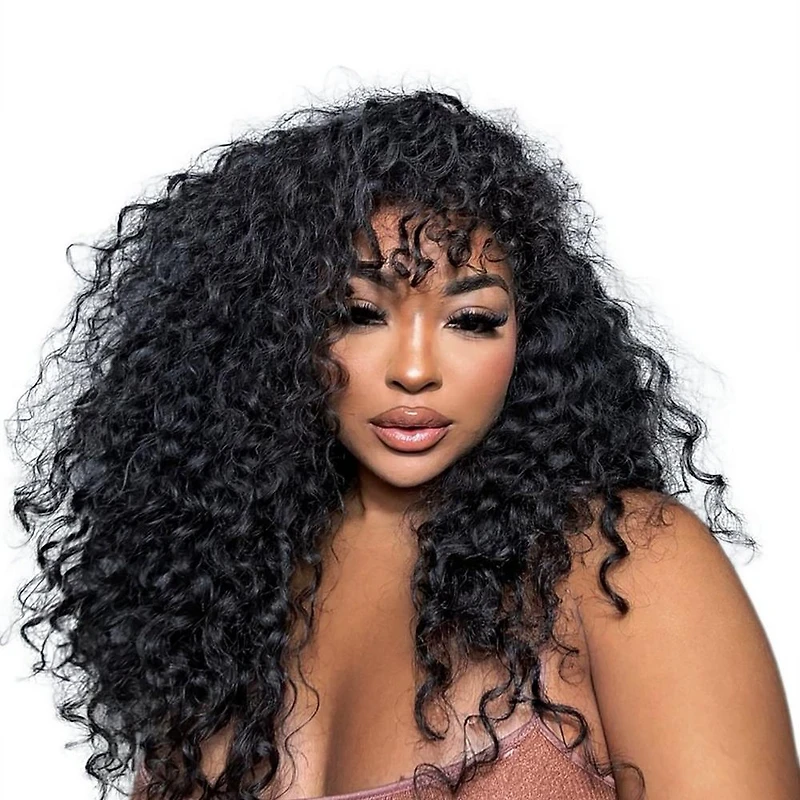 True + Pure Texture Island Curl Deep Wave Curly Human Hair Clip Ins Extensions 