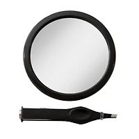 Zadro Compact Mirror with 12X Magnification & LED Tweezer Set - Black