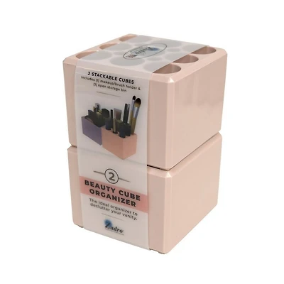 Zadro Stackable Makeup Organizer Set - Tray & Brush /