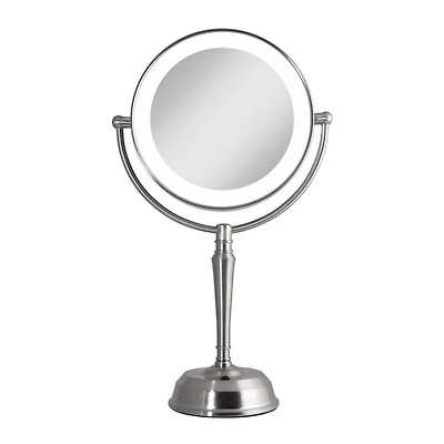 Zadro LED Lighted Makeup Mirrors with 10X/1X, USB Charging Port - Satin Nickel