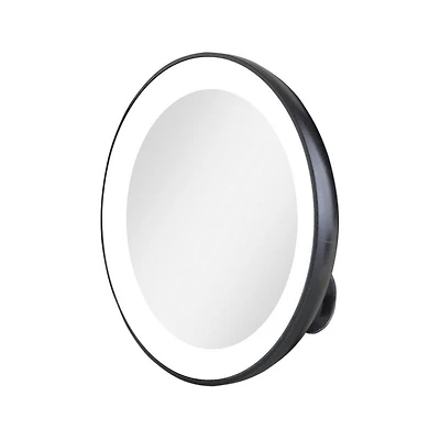 Zadro LED Ring Lighted Compact Mirror with 15X, Suction Cups - Black