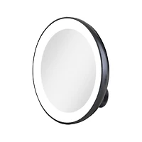 Zadro LED Ring Lighted Compact Mirror with 15X, Suction Cups - Black