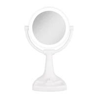 Zadro Max Bright Lighted Makeup Mirror with 10X/1X, Storage Tray - White