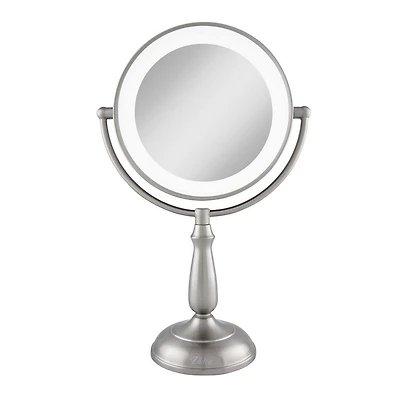 Zadro Classic Lighted Makeup Mirror with 12X/1X, Touch Control - Satin Nickel