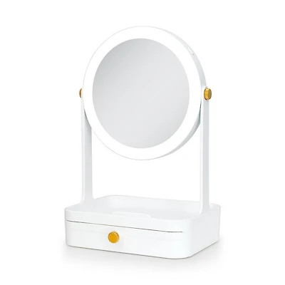 Zadro LED Lighted Makeup Mirror with 5X/1X, Storage Drawer & Tray 